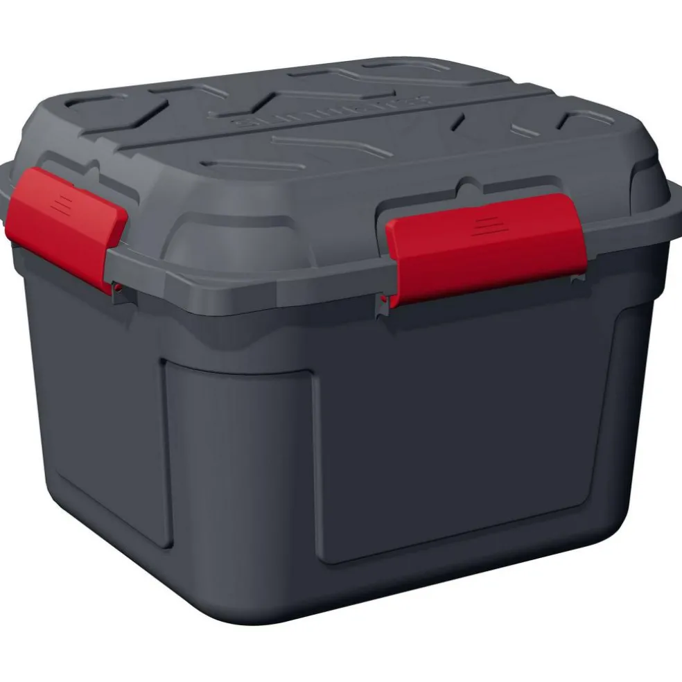 Sunware Q-line opbergbox 90 liter antraciet rood