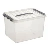 Sunware Q-Line opbergbox 22 liter transparant metaal