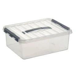 Sunware Q-Line opbergbox 12 liter transparant metaal