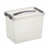Sunware Q-Line opbergbox 25 liter transparant metaal