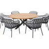 TASTE by 4 Seasons  Prado 160 Calpi 6 tuinset rond teak anthracite