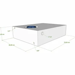 Vecam Watertank 50 liter 42 x 42 x 28 cm wit