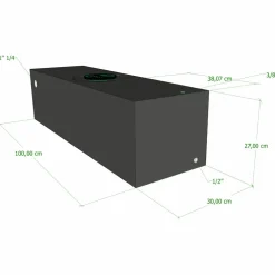Vecam Watertank 65 liter 99 x 50 x 14 cm zwart