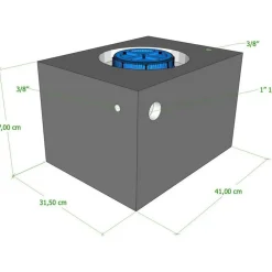 Vecam Watertank 34 liter 41 x 32 x 27 cm zwart
