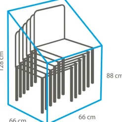 Winza Outdoor Covers  Premium beschermhoes stapelstoelen 66 x 66 x 128