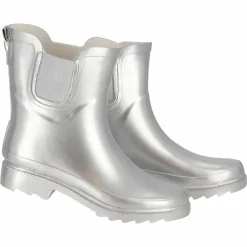 XQ Chelsea regenlaarzen dames silver metallic